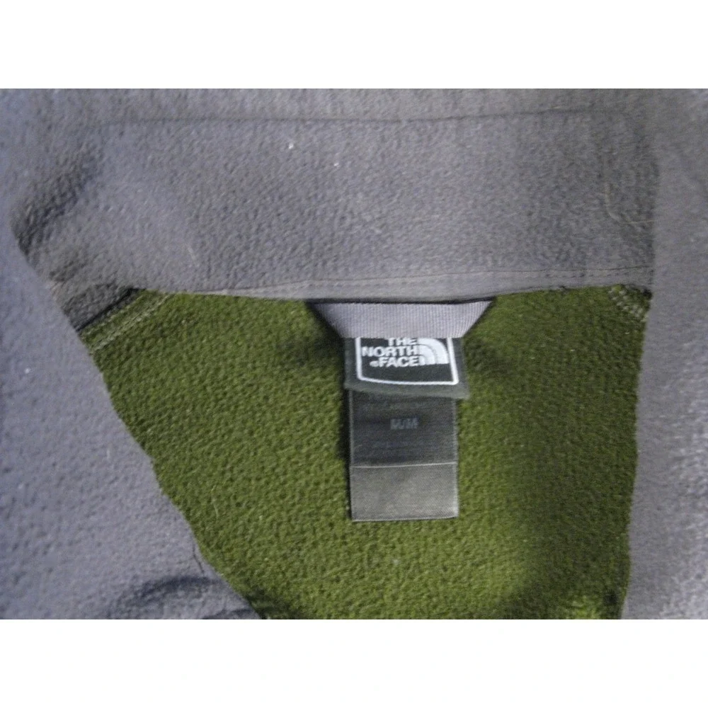 The North‎ Face Men's Fleece Jacket Green Gray Zip Up Outdoor Activewear #1950